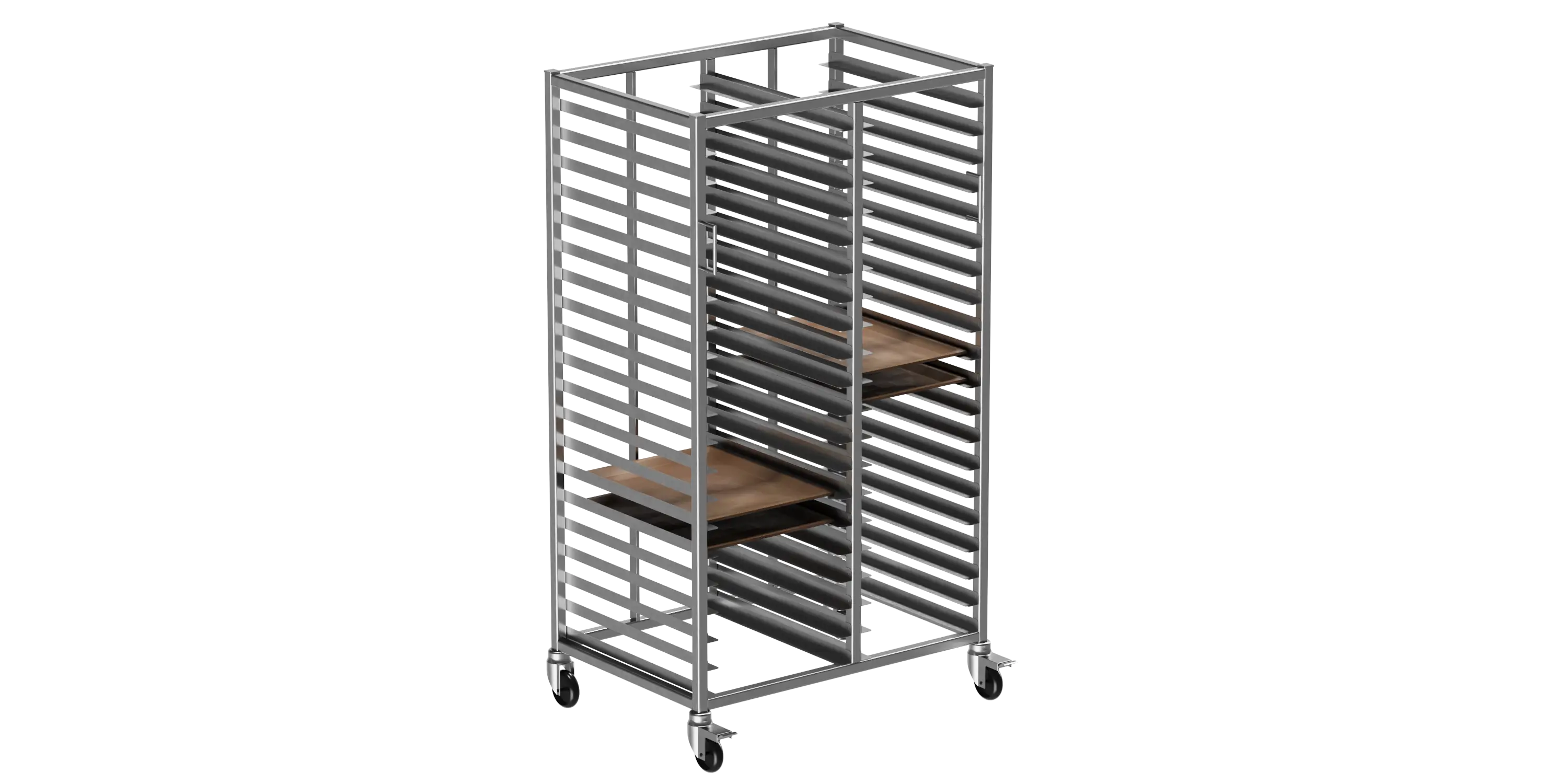 37x53 Tepsi Taşıma Arabası Çiftli 40 Adet Tepsi Kapasiteli (37x53 Tray Trolley Twin) 2x20